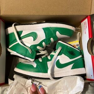 Jordan 1s Green and white